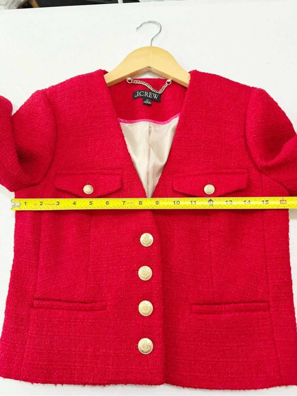 J. Crew Lady Jacket Maritime Tweed Festival Blazer Red 00